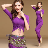 Modern Style V2 - Open Belly Top, Belt, And Pants Dance Set